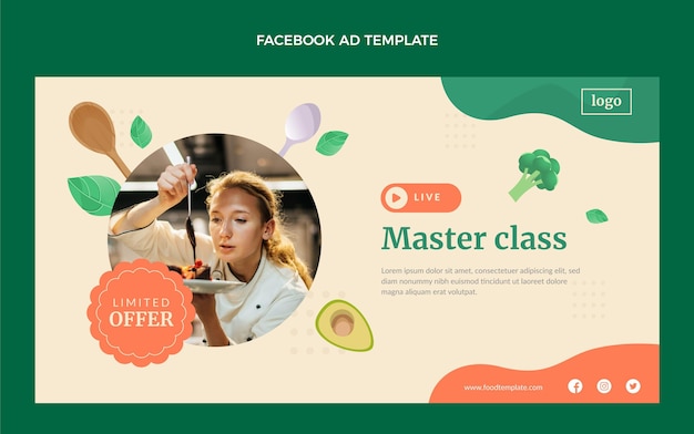 Flat design master class facebook template