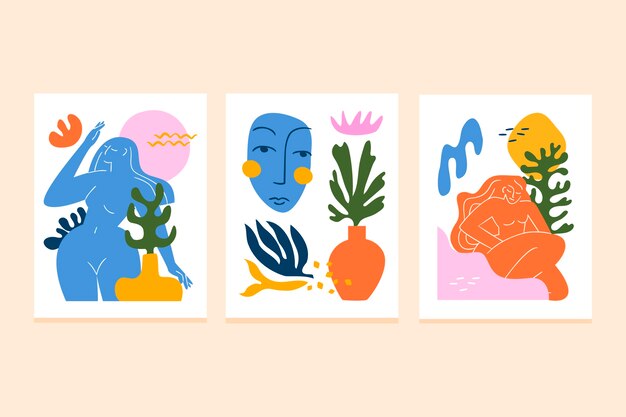 Flat design matisse style illustration