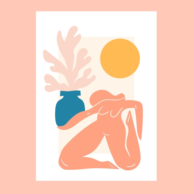 Flat design matisse style illustration