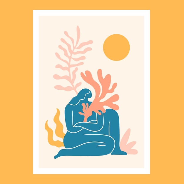 Flat design matisse style illustration