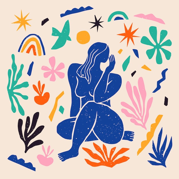 Flat design matisse style illustration