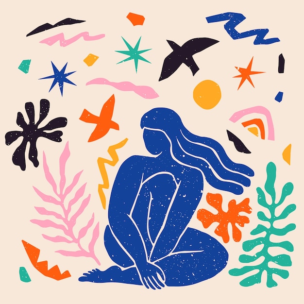 Flat design matisse style illustration