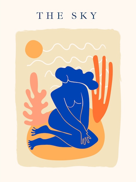 Flat design matisse style illustration