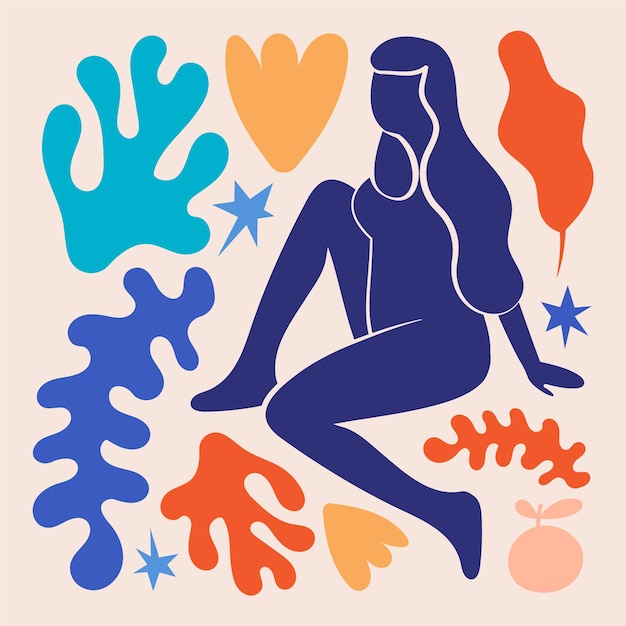 Flat design matisse style illustration