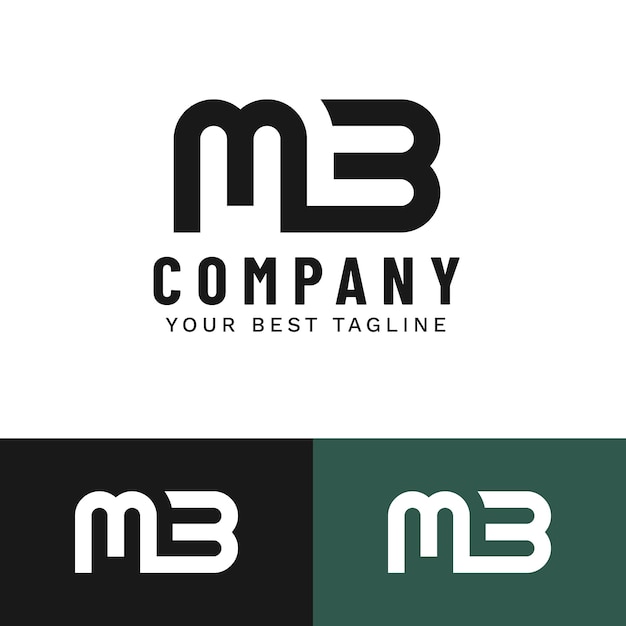 Free vector flat design mb monogram logo