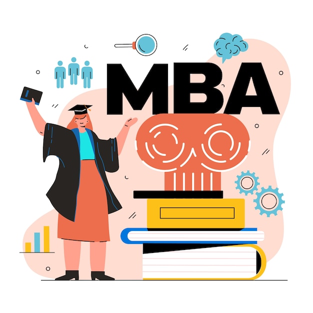 Free Vector flat design mba illustration