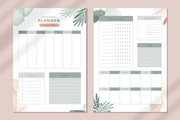 Free Vector flat design meal planner design