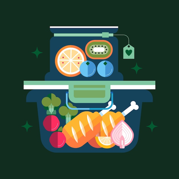 Free Vector flat design meal prep illustration