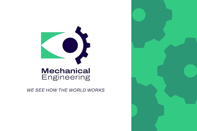 Free vector flat design mechanical engineering logo template