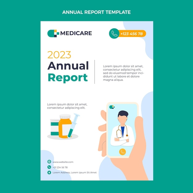 Flat design medical annual report