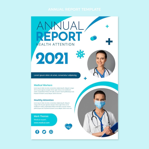 Flat design medical annual report