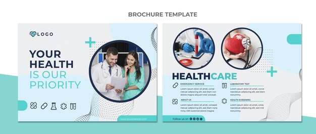 Flat design medical brochure template