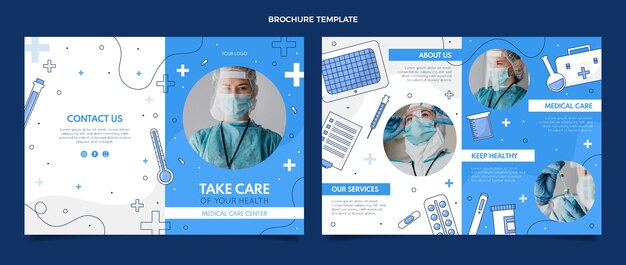 Flat design medical brochure