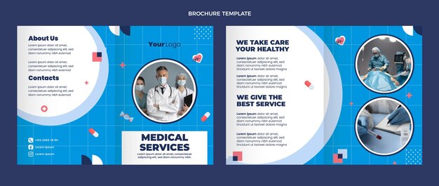 Flat design medical care brochure