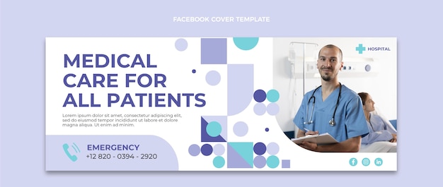 Flat design medical care facebook cover