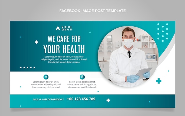 Free Vector flat design medical care facebook post