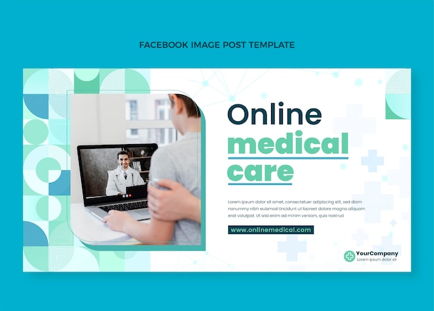 Flat design medical care facebook post