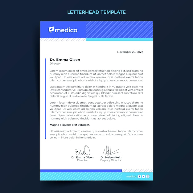 Flat design medical care letterhead