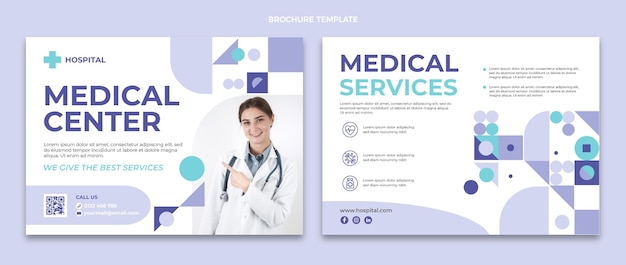 Flat design medical center brochure