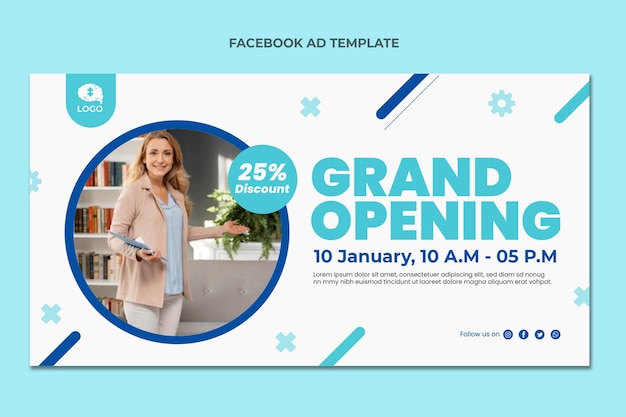 Flat design medical facebook ad