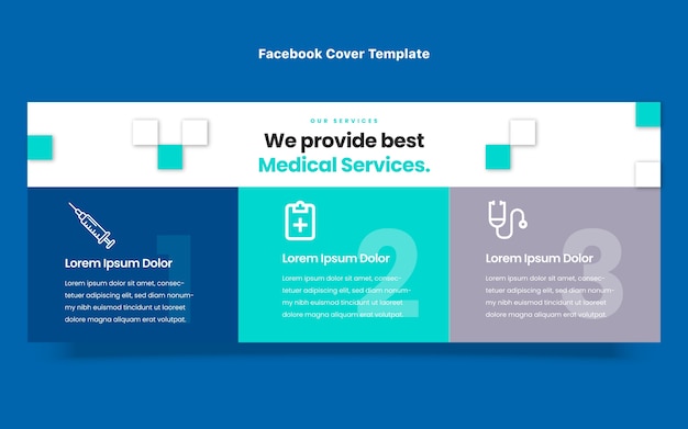 Flat design medical facebook cover template