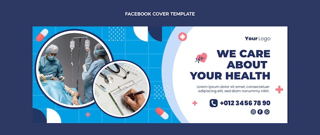 Free Vector flat design medical facebook cover