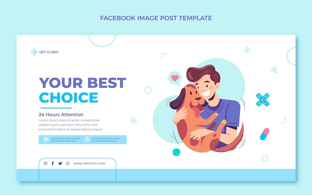 Flat design medical facebook post