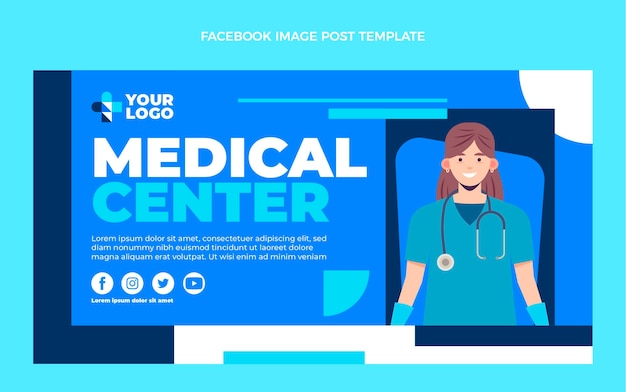 Free Vector flat design medical facebook post