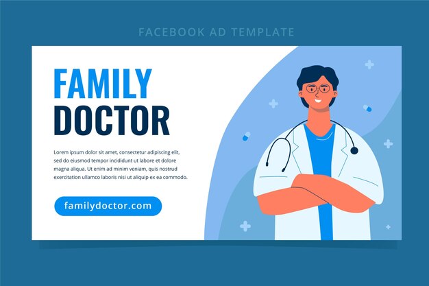 Flat design medical facebook post