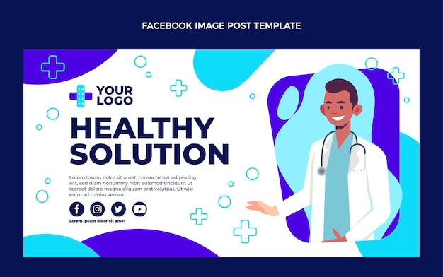 Flat design of medical facebook post