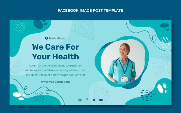 Free Vector flat design medical facebook post