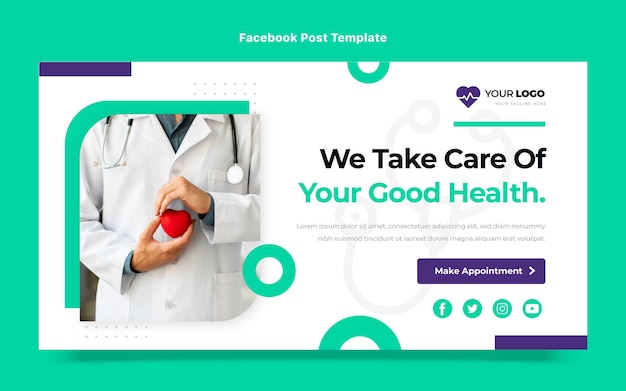 Free vector flat design of medical facebook post