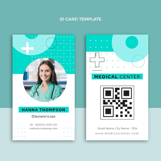 Flat design medical id card