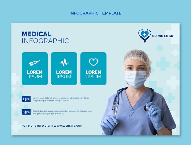 Flat design medical infographic template