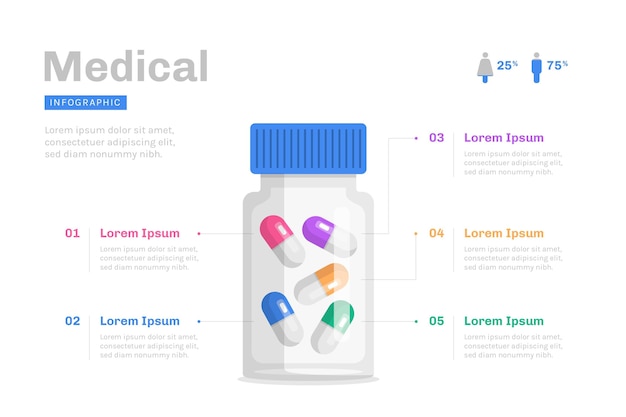 Flat design medical infographics