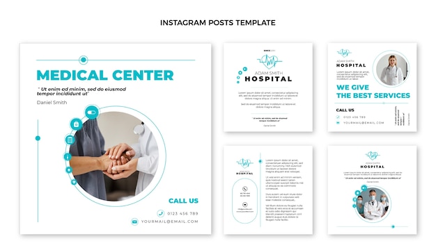 Free vector flat design medical instagram post