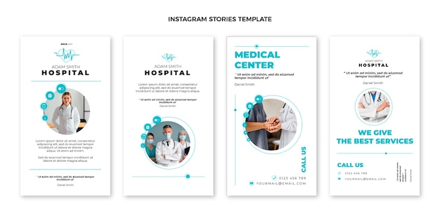 Free Vector flat design medical instagram stories