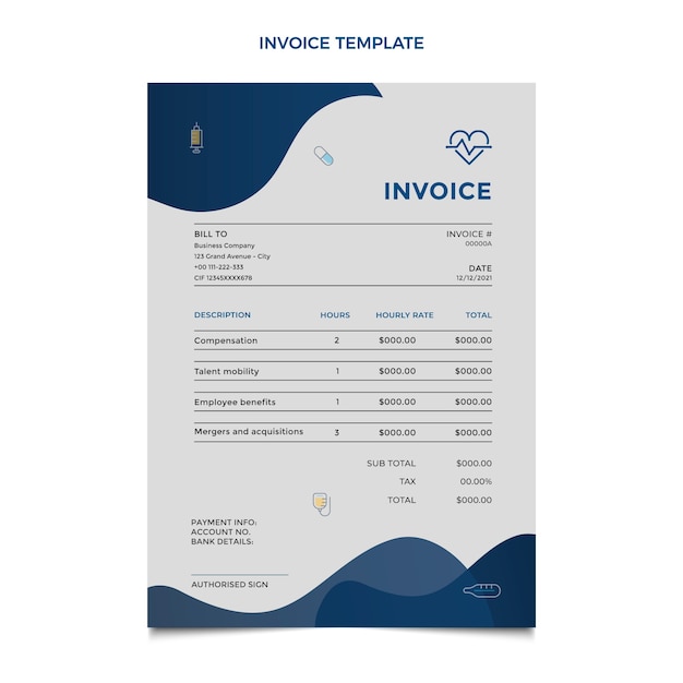 Free Vector flat design medical invoice