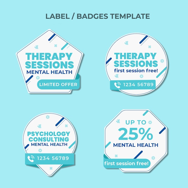 Free Vector flat design medical label collection