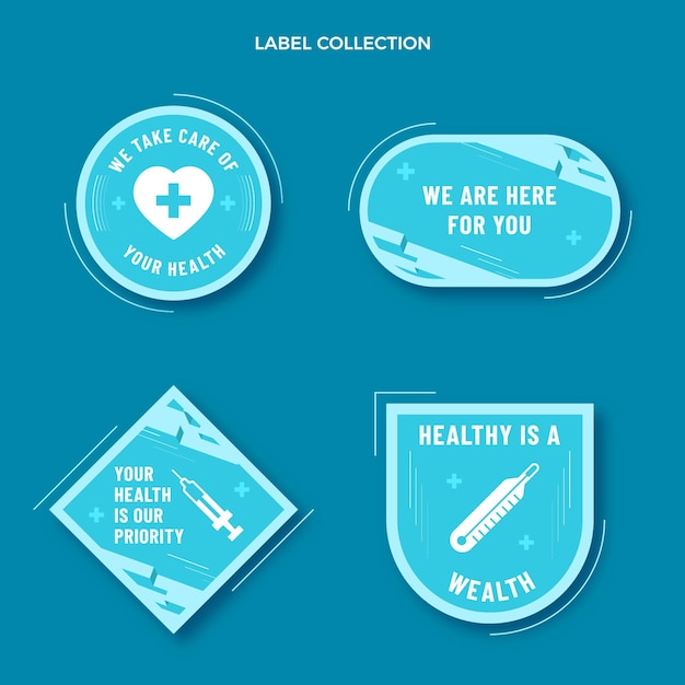 Flat design medical labels and badges