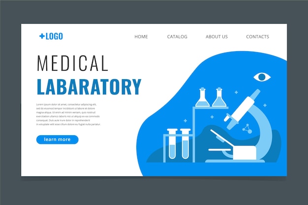 Flat design medical landing page template