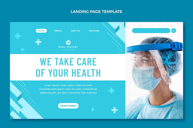 Flat design medical landing page