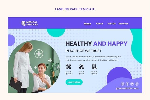 Free Vector flat design medical landing page