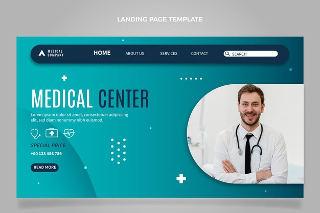 Flat design medical landing page