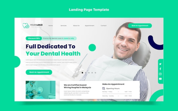 Flat design of medical landing page