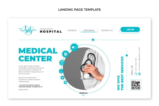 Flat design medical landing page