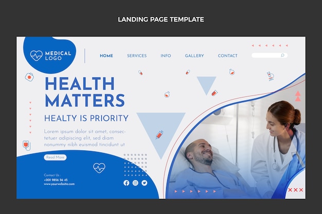 Free Vector flat design medical landing page