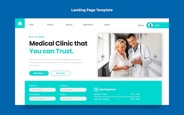 Flat design medical landing page