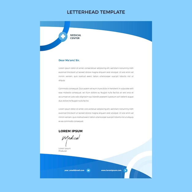 Flat design of medical letterhead