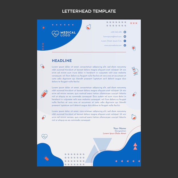 Flat design medical letterhead